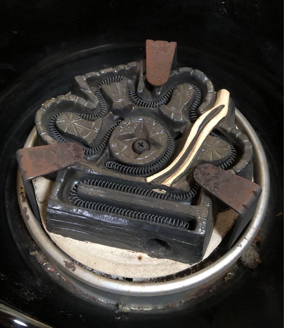 《R》茶道具 野々田式 黒真塗 風炉型電熱器 敷板一体型　　1f