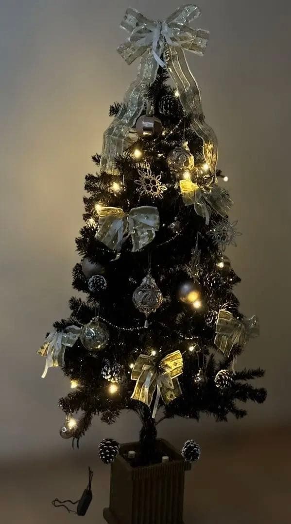 LED クリスマスツリー　150cm ゴールド　ブラック　ツリー
