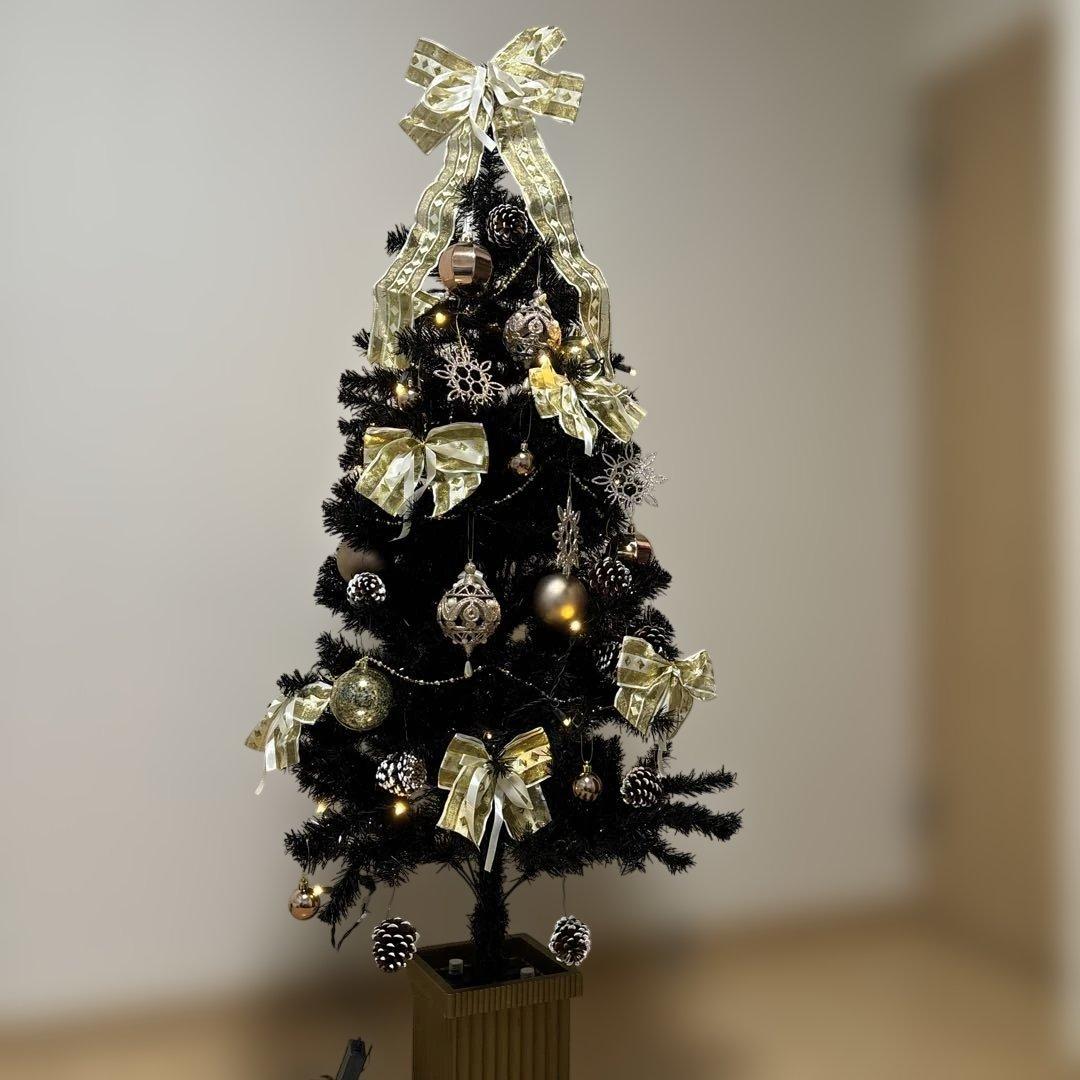 LED クリスマスツリー　150cm ゴールド　ブラック　ツリー