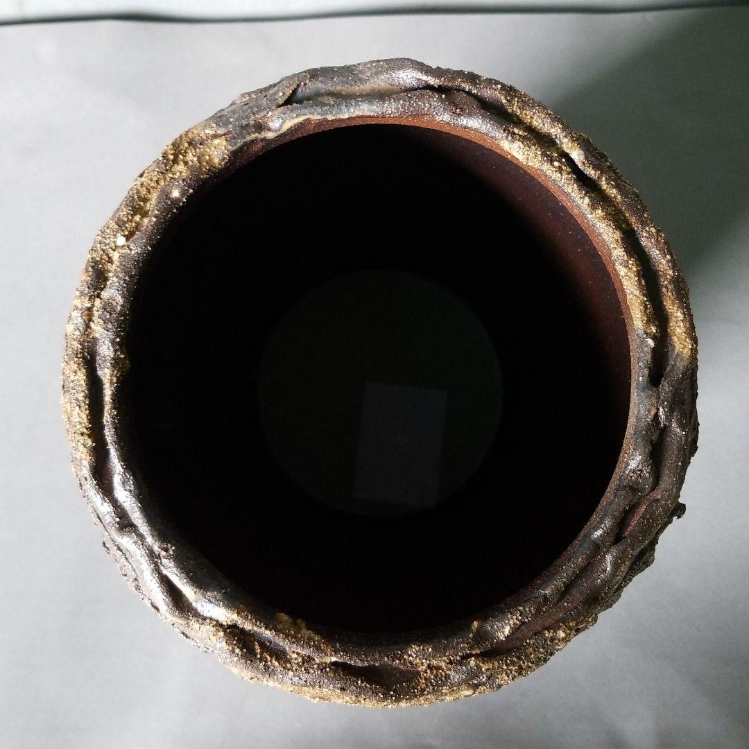 信楽焼　傘立て クシ目丸紋 高さ４７cm