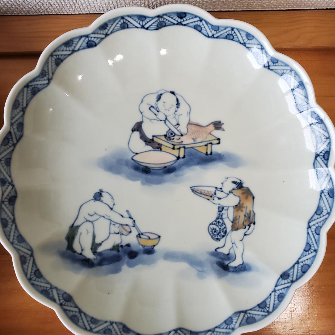 未使用品 福右衛門窯 盛り込み皿 盛り皿 中皿 希少な6客 献上手 古伊万里焼