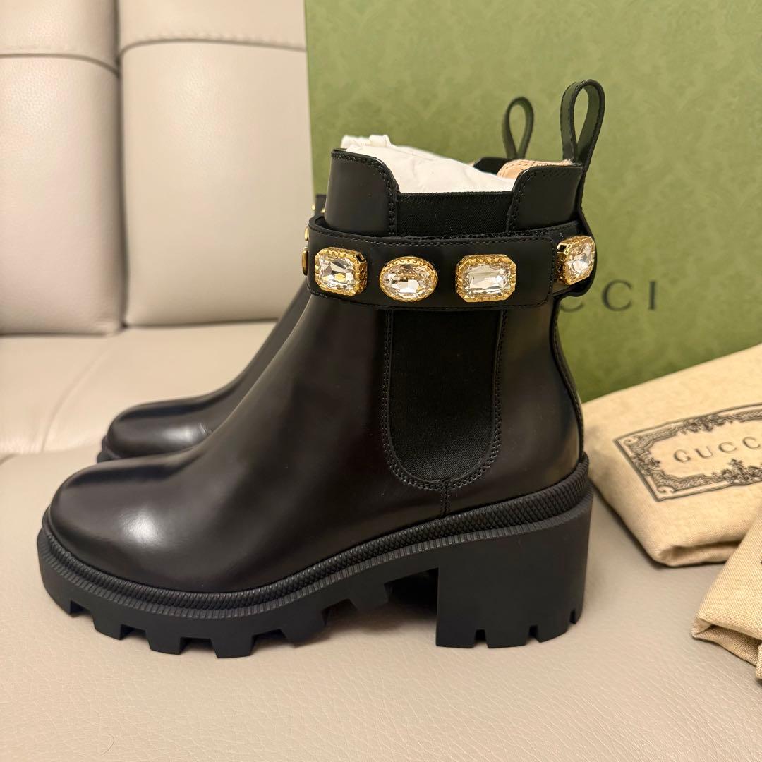 【新品未使用】GUCCI ブラック サイドゴアブーツ