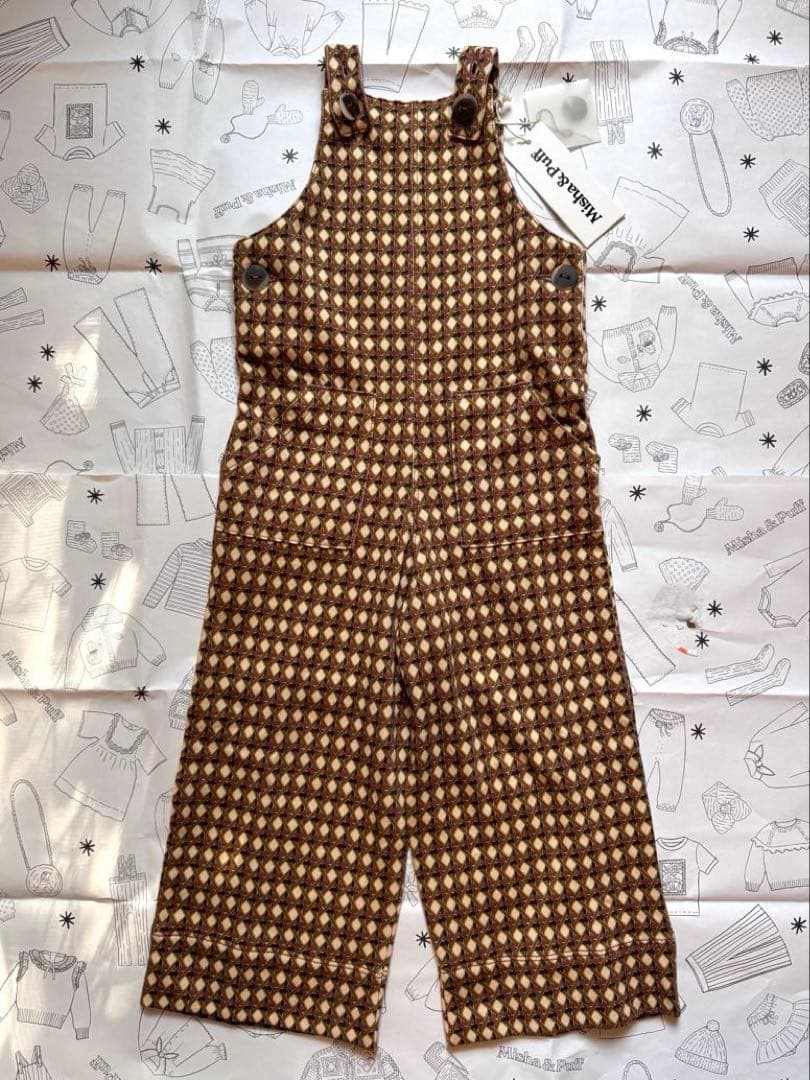 ロンパース・カバーオール Misha & Puff Long overall lattice