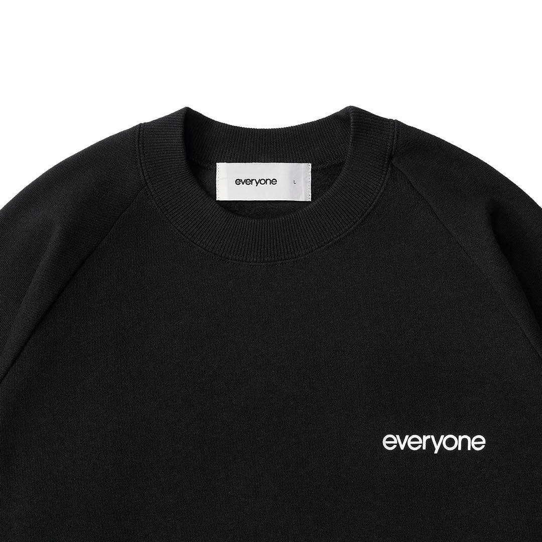 【新品未使用】everyone オリジナルロゴ クルーネックスウェット ブラック