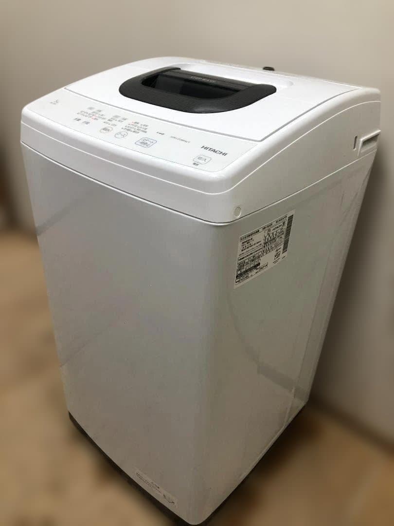 美品　洗濯機 2021年 日立 NW-50G 5kg 洗濯機 75024-1