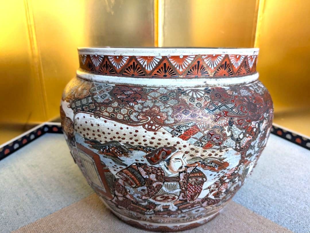 古美術　金魚鉢　水鉢　火鉢　睡蓮鉢 メダカ鉢 大型　薩摩