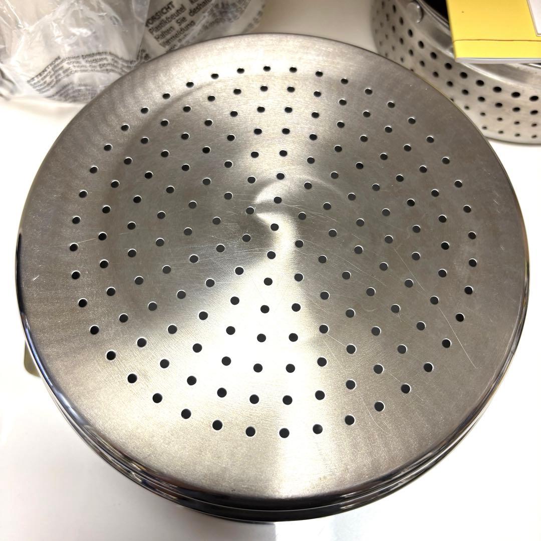 クリステル Lシリーズ 両手鍋深型 20cm 蒸し器 セット レア