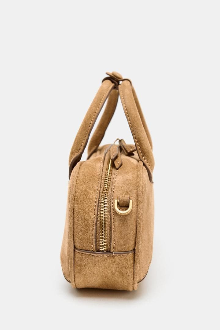★新品/ドイツ輸入品/ZARA/リアルスエードボウリングバッグ★