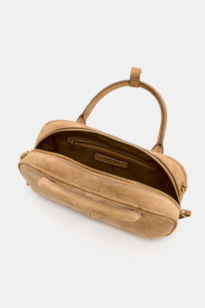 ★新品/ドイツ輸入品/ZARA/リアルスエードボウリングバッグ★