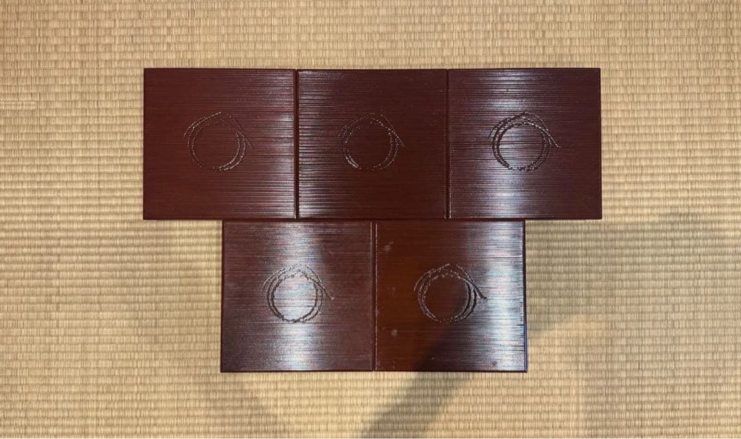 木製漆塗り 初瀬川柳菴 作 柳筥 出世膳 5客 茶懐石道具 弁当箱 共箱