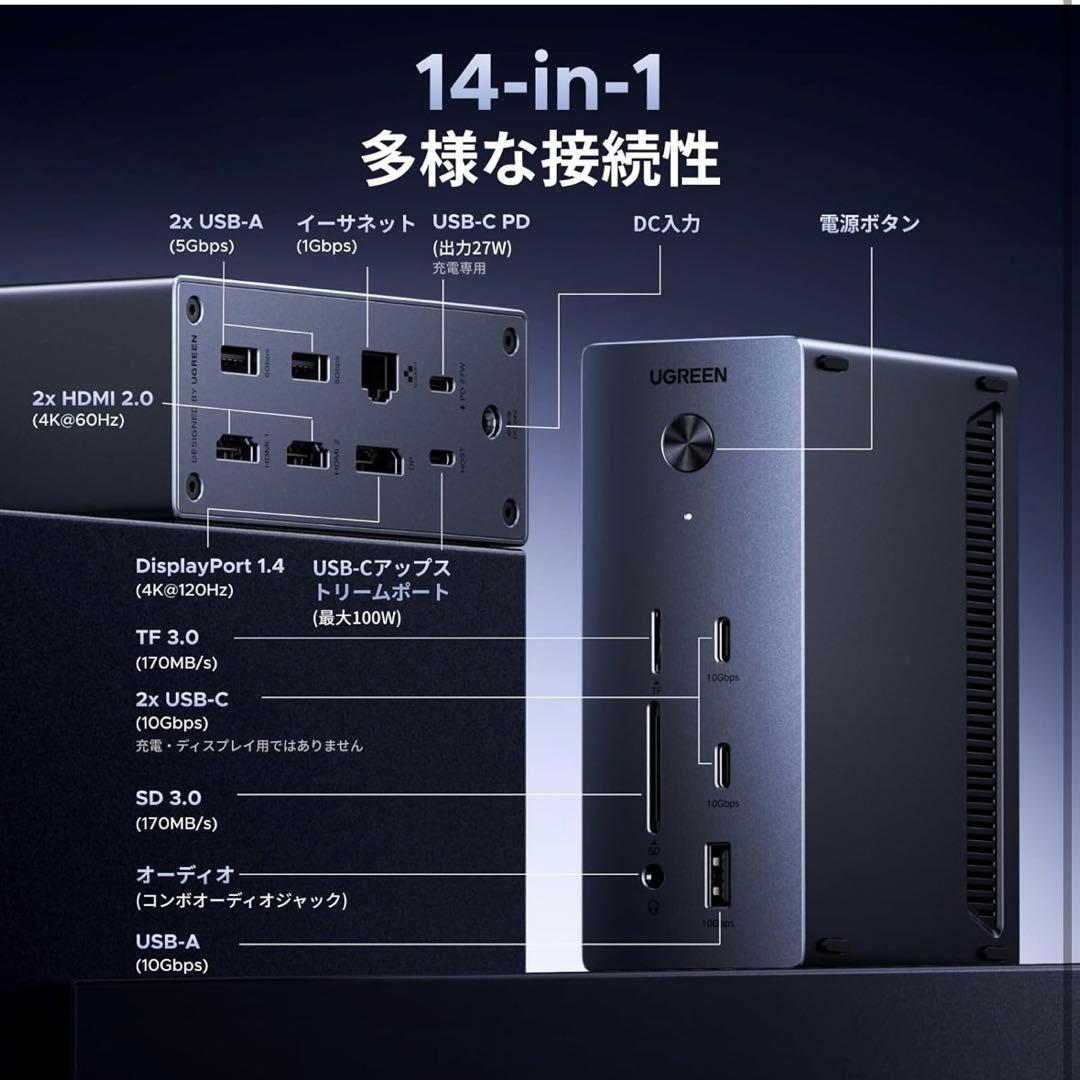 UGREEN Revodok Pro 314 USB-C ドッキングステーション