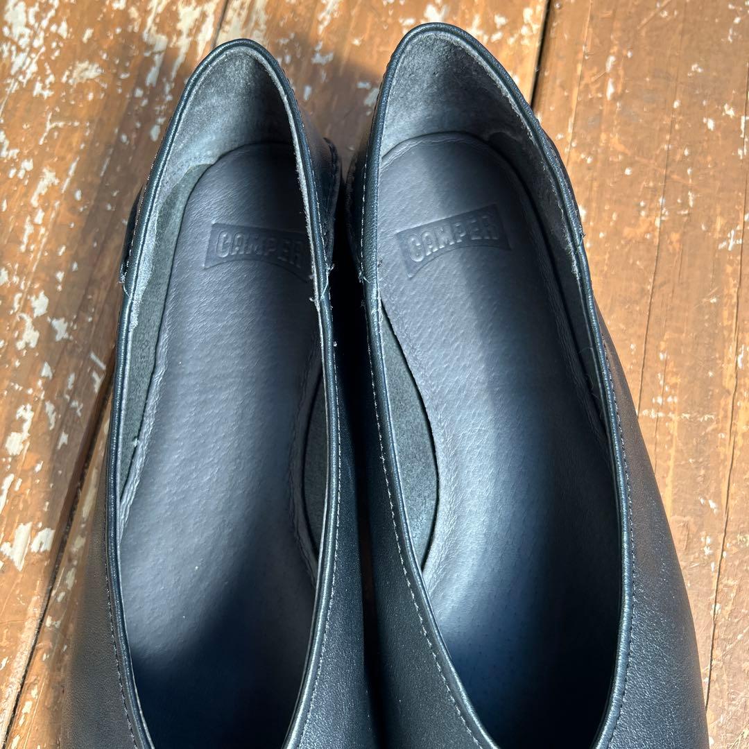 美品／／カンペール CAMPER セミスクエアトゥパンプス 40/ブラック