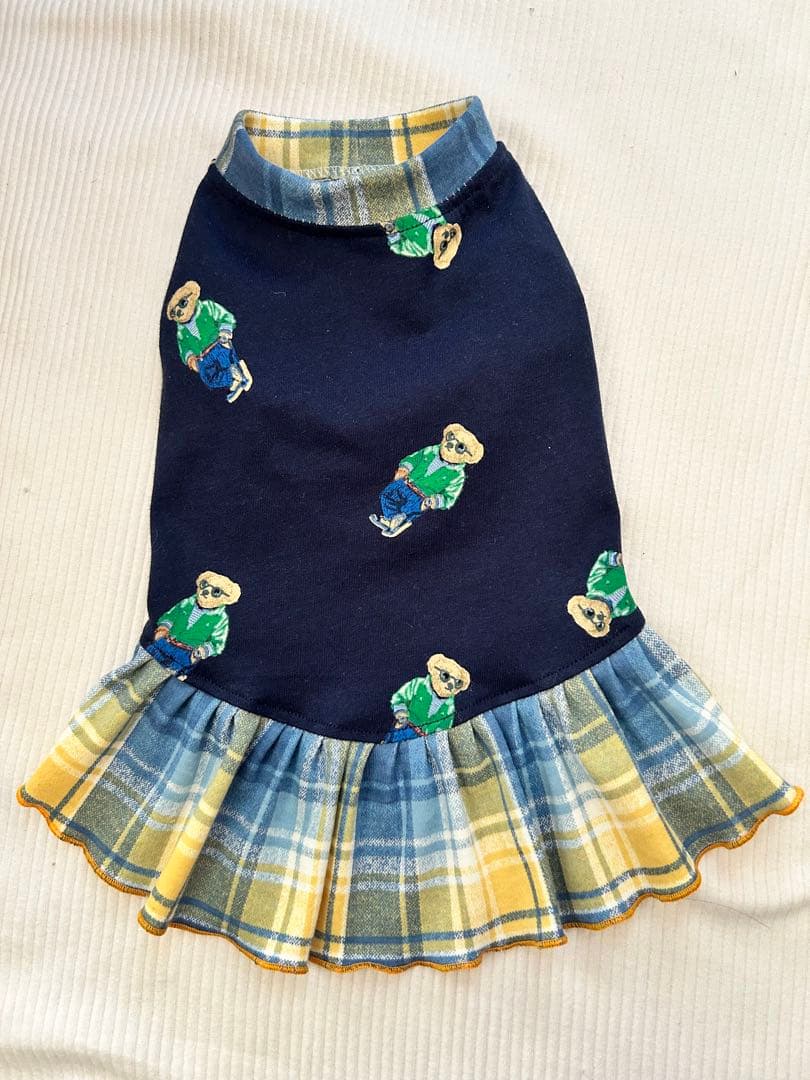 犬服ハンドメイド　タンクトップ(モカ＆アルディ)