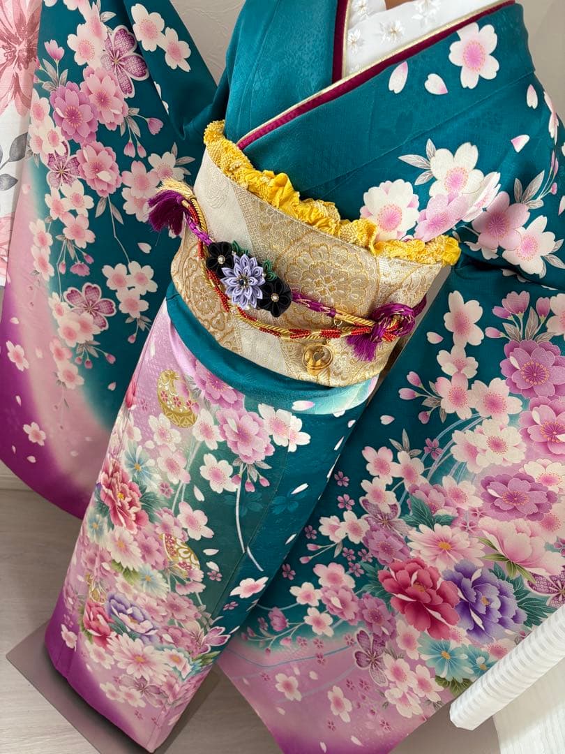 未使用に近い　正絹振袖　長襦袢