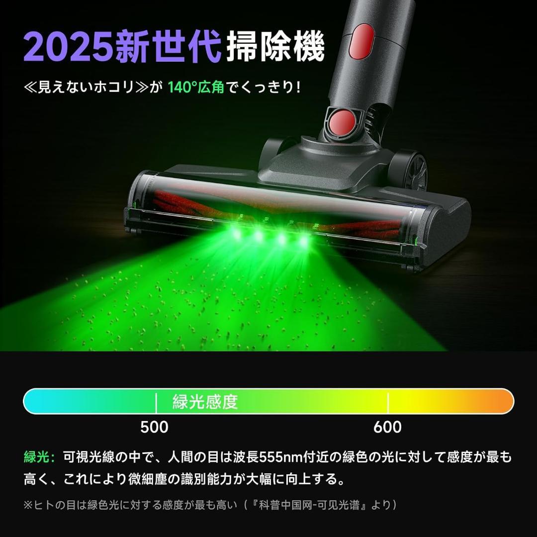 掃除機 コードレス 【2025爆進化！58kPa強力吸引・自立式・55分連続稼働