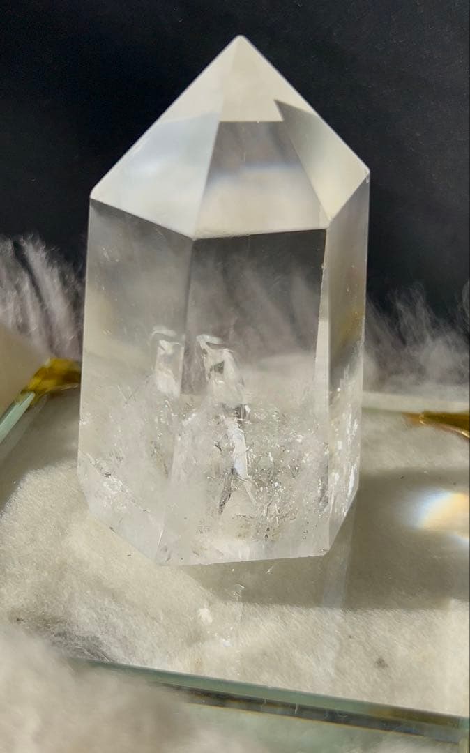 水晶　エンジェルラダー　ブルーラダー　クリアクォーツ　虹いり　水晶タワー