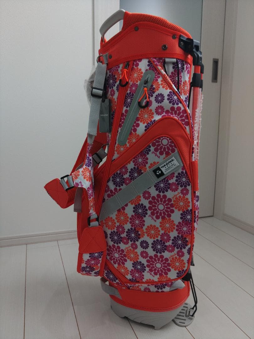 ハ*ー様 YAKPAK GOLF スタンドバッグ 9型 オレンジ花柄