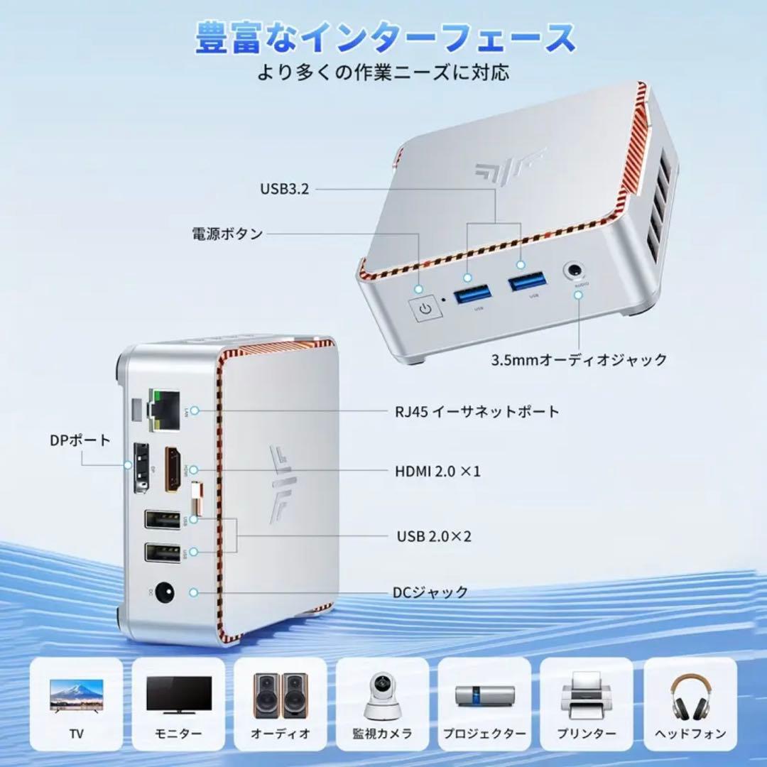 NIPOGI ミニPC N150 16G 512G