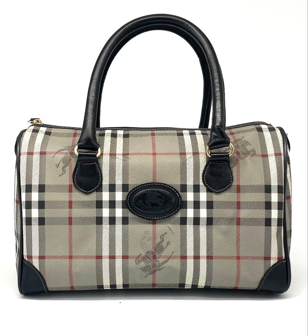BURBERRY バーバリー ノバチェック ハンドバッグ ミニボストン グレー