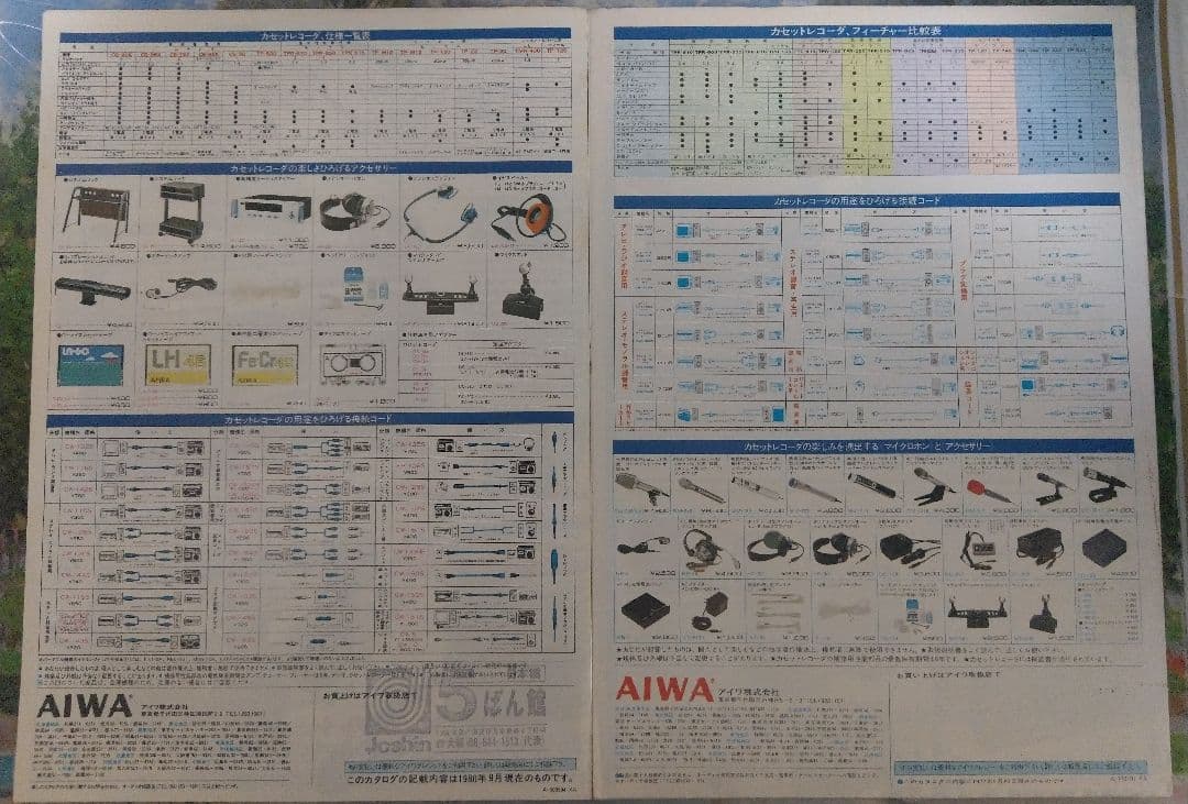 貴重　AIWA アイワ　ラジカセ　1977、1980年　カタログ3枚セット