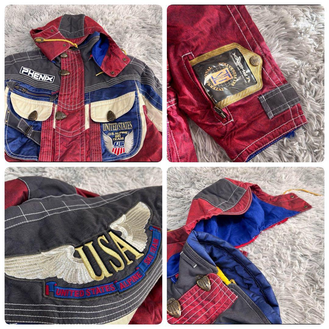 m6343【美品 アメリカチーム フェニックス】希少 スキーウェア 上下