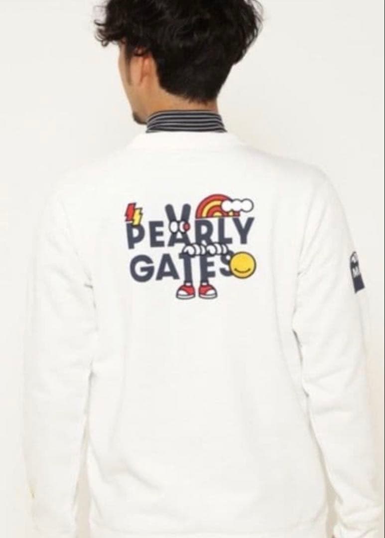 【新品未使用】パーリーゲイツ どうしちゃったPG 日本製 メンズ 白 サイズ5