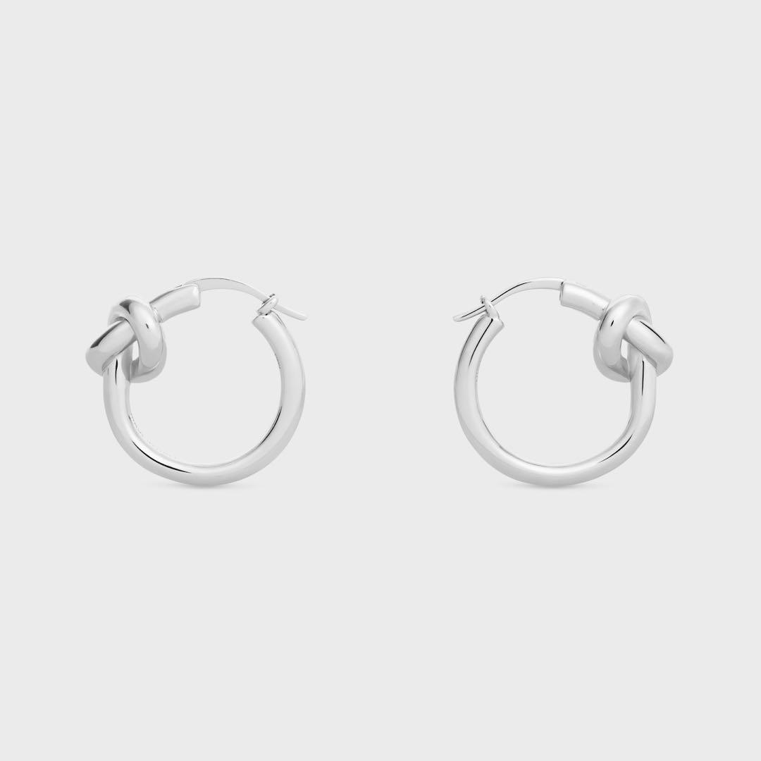 CELINE ノットデザイン フープピアス シルバー
