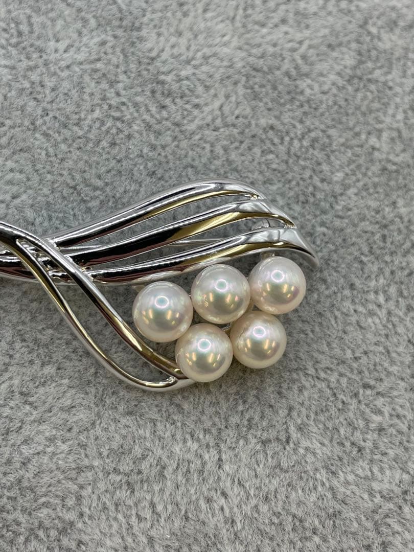 ミキモト真珠島　本真珠silverブローチ　箱付き MIKIMOTO