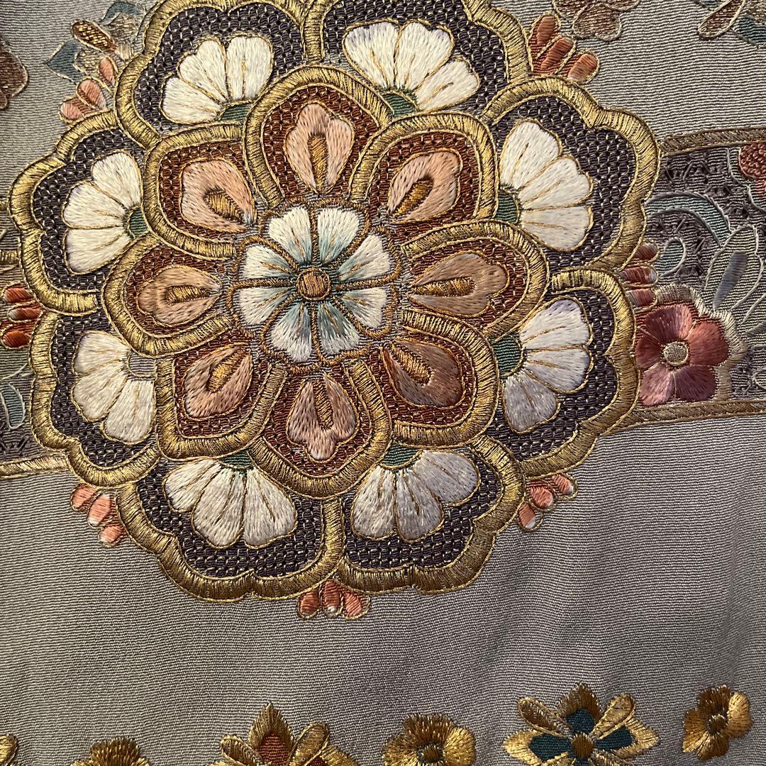 泰斗刺繍　訪問着　着物　スワトウ刺繍