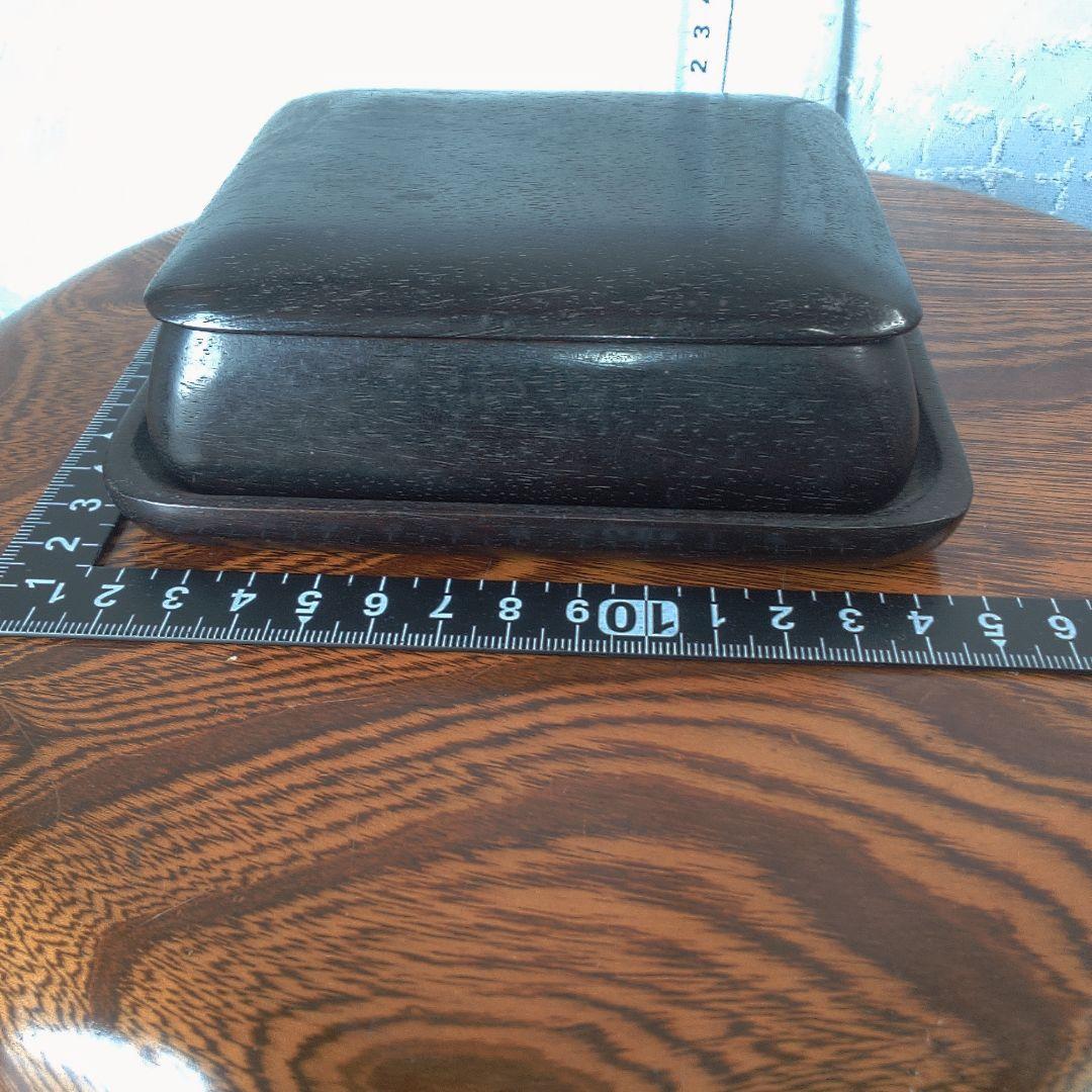 骨董６ 中国？木製円形茶道具 蓋付き 約10cm
