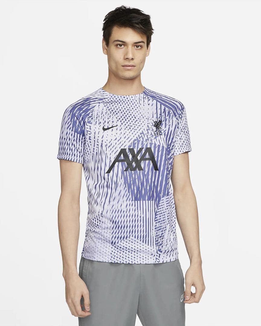 NIKE リバプール2022-23 プレマッチユニホーム　白&紫　サイズM