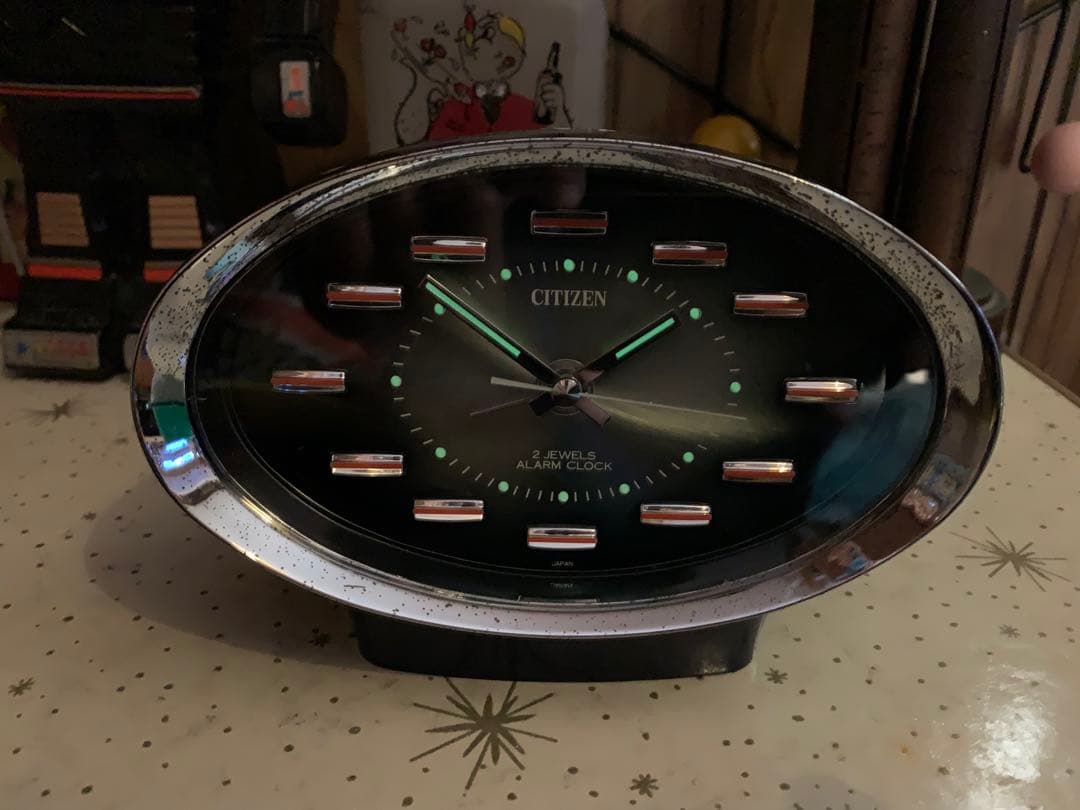 昭和レトロ　動作品　CITIZEN シチズン ゼンマイ時計　スペースエイジ