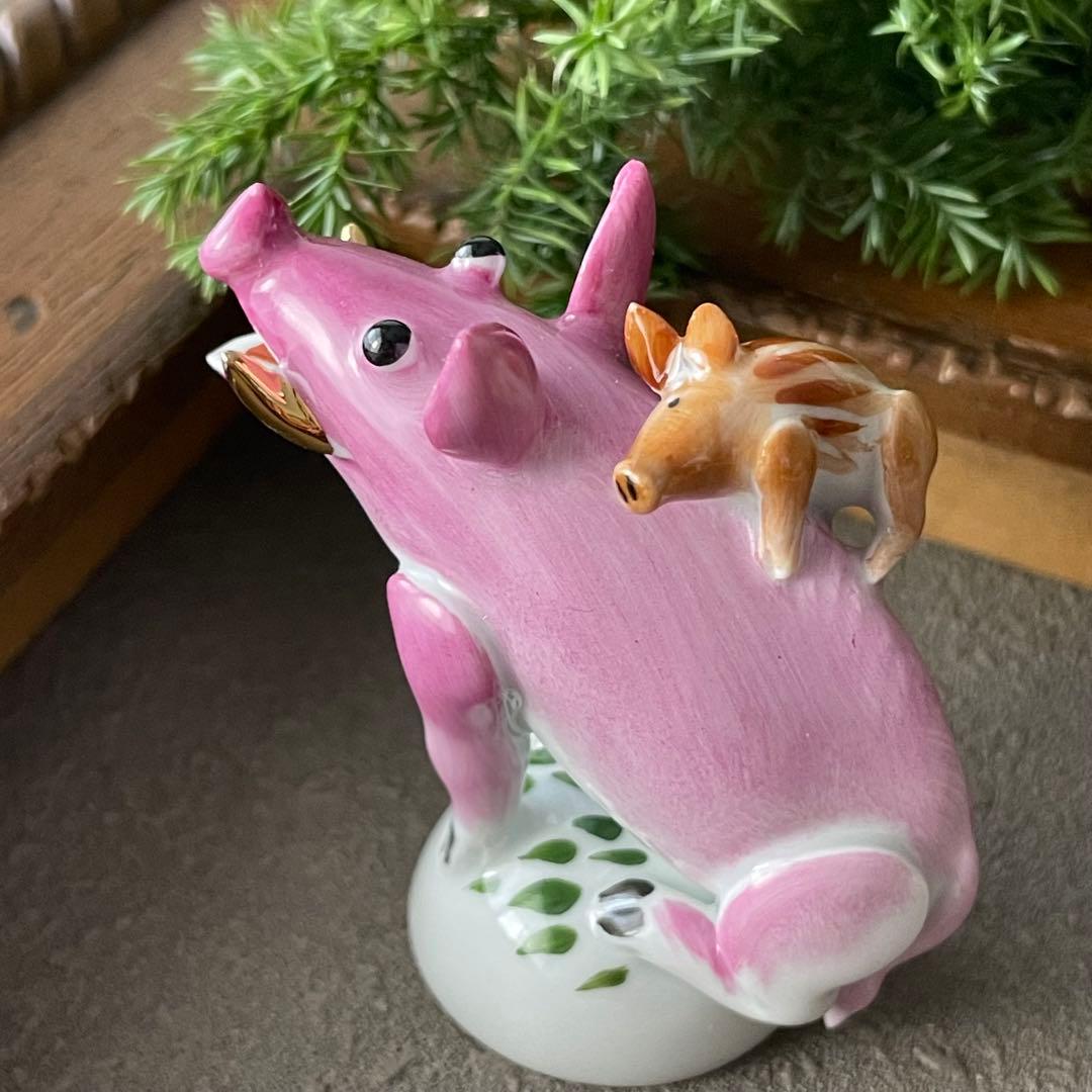 Meissen マイセン ミニ干支 ミニイノシシ　ピンク