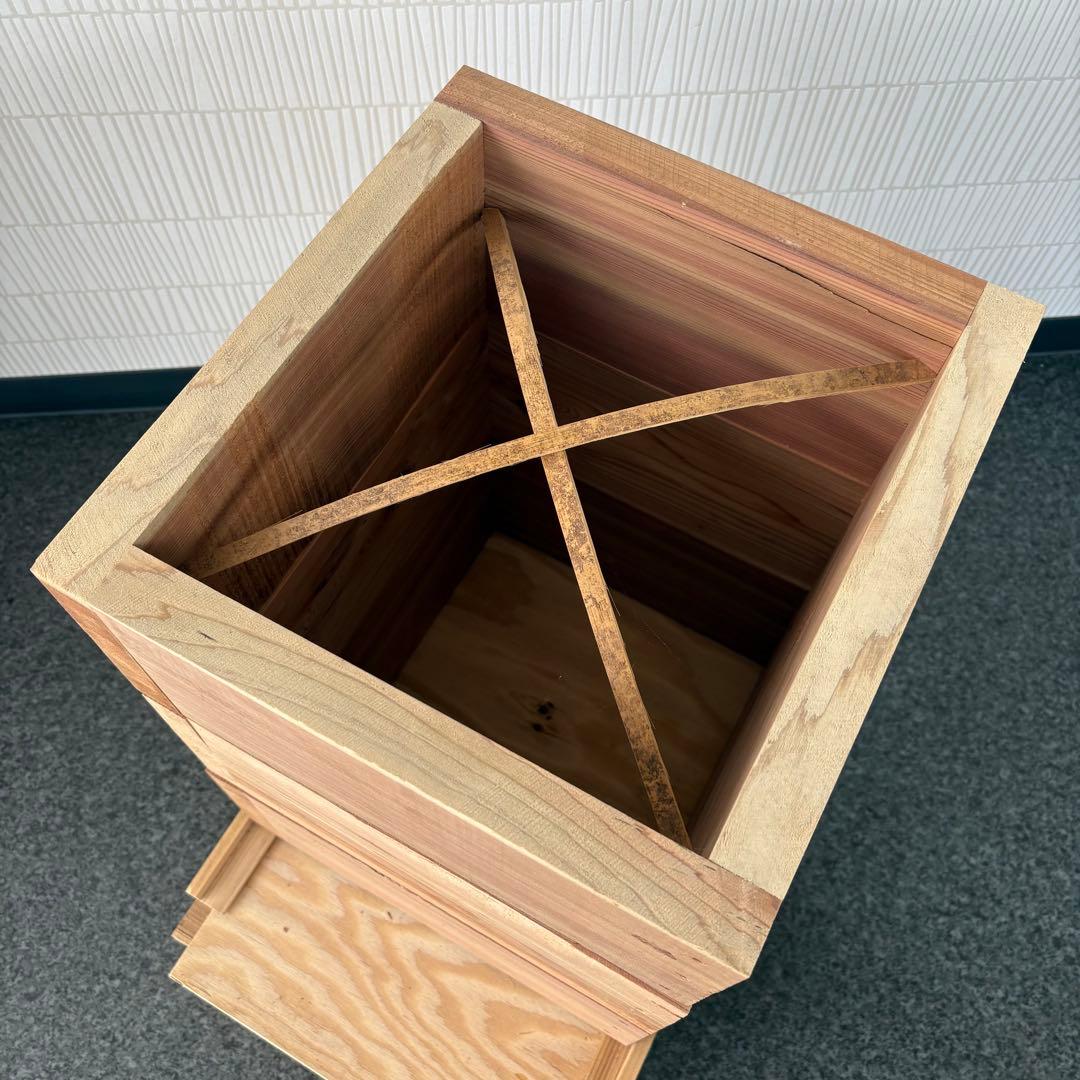 木製昆虫捕獲箱 日本蜜蜂巣箱 重箱 自然乾燥吉野杉 誘引剤付