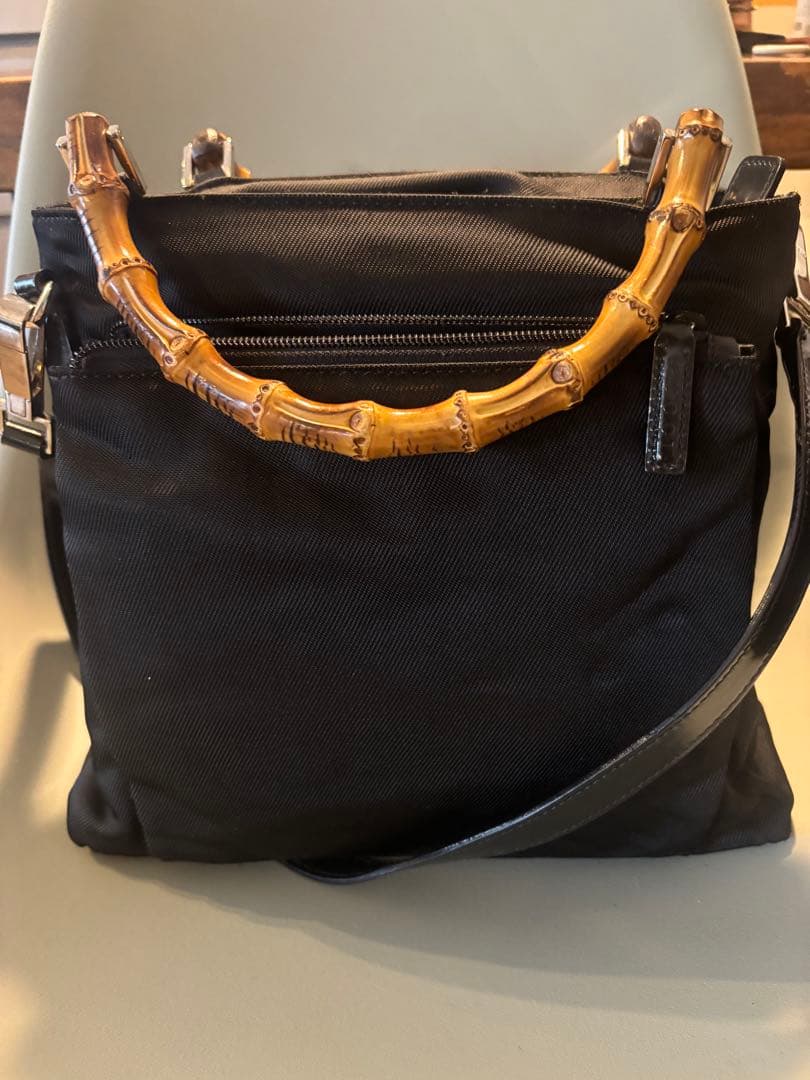 GUCCI 2WAY BAMBOO バンブー ショルダーバッグ ナイロン