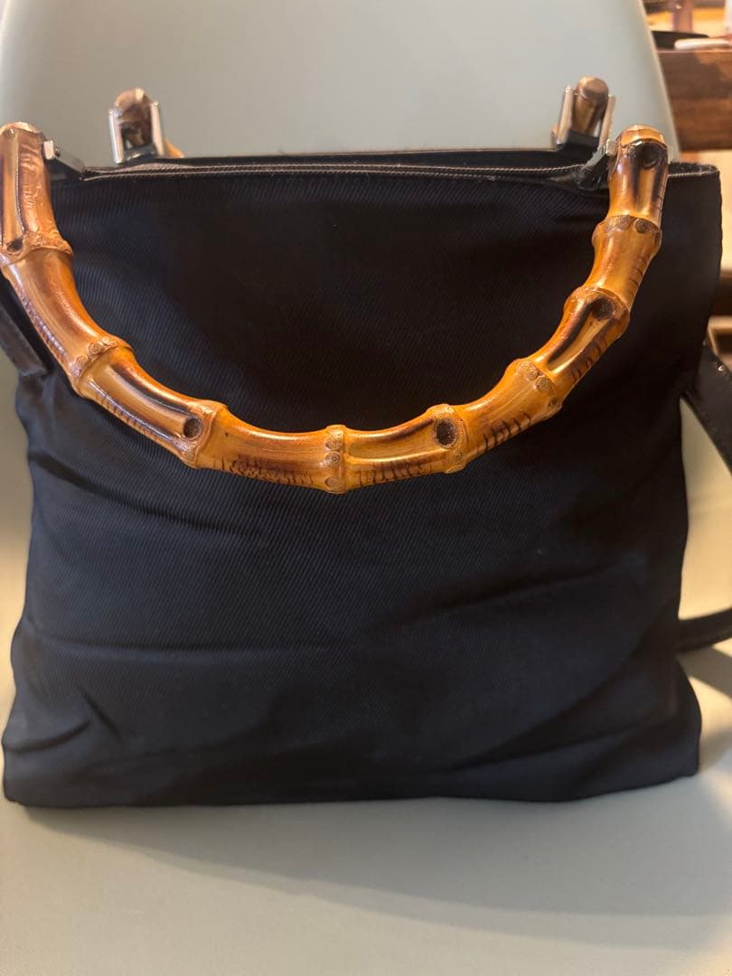 GUCCI 2WAY BAMBOO バンブー ショルダーバッグ ナイロン