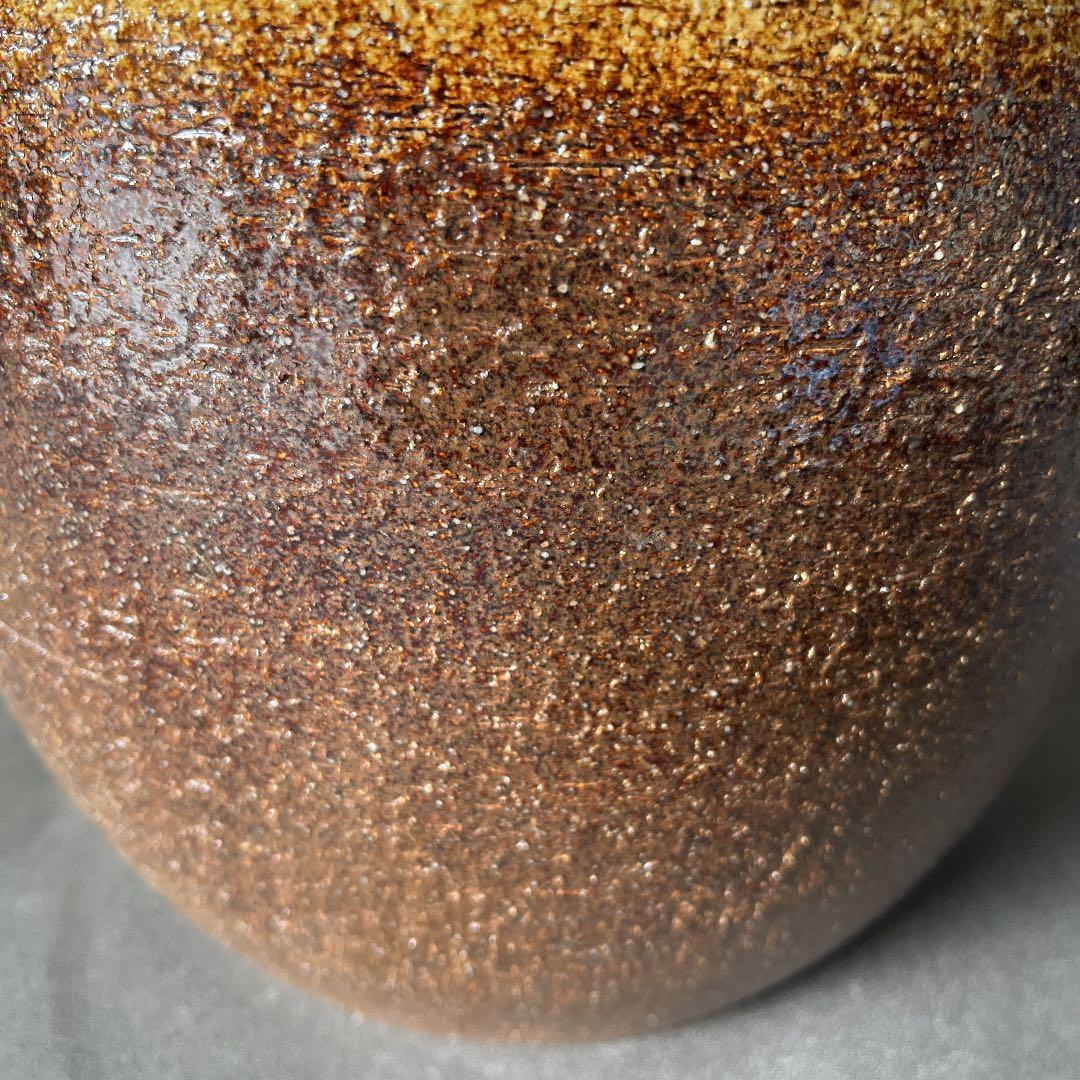 信楽焼傘立て  茶釉唐草 高さ４５cm