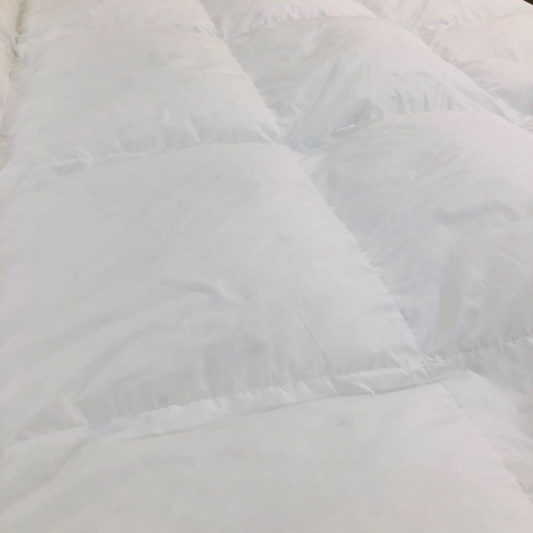 羽毛布団 ダブル超ロング ニューゴールド 白色　日本製 190×230cm
