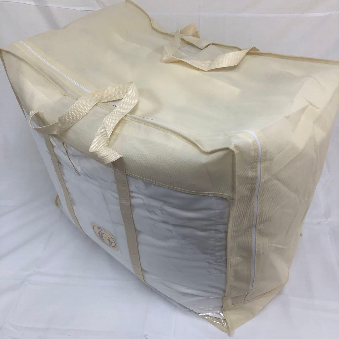 羽毛布団 ダブル超ロング ニューゴールド 白色　日本製 190×230cm