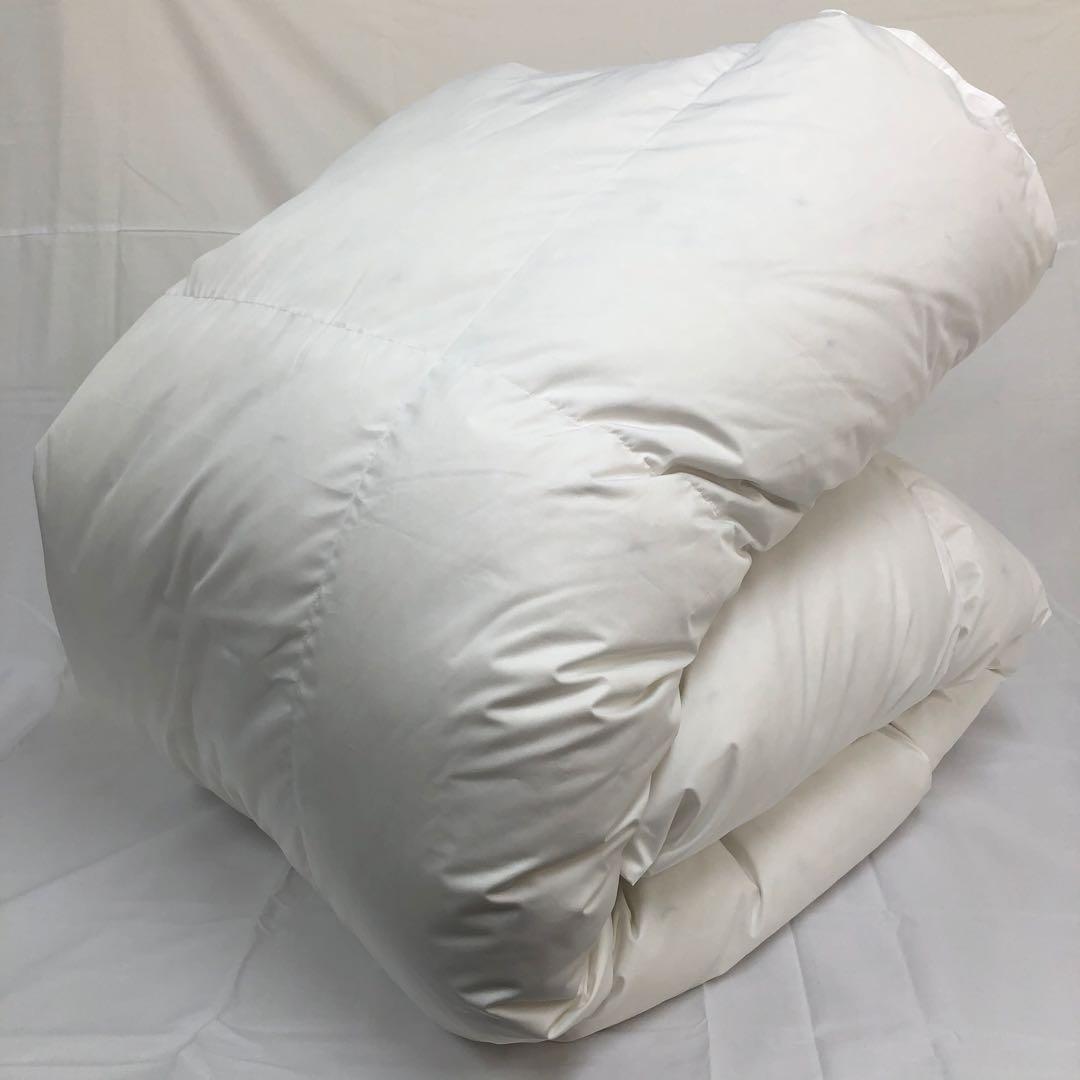 羽毛布団 ダブル超ロング ニューゴールド 白色　日本製 190×230cm