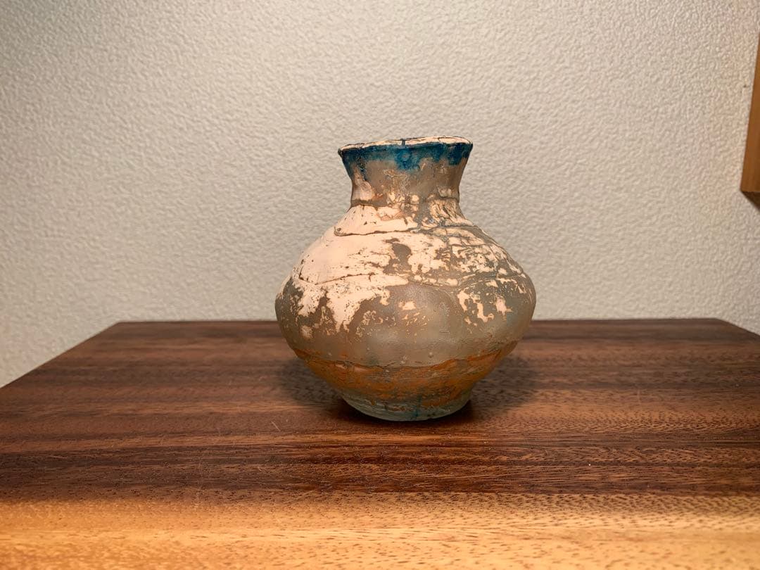 希少 熊谷峻 古代ガラス ローマングラス 花器 人気作家