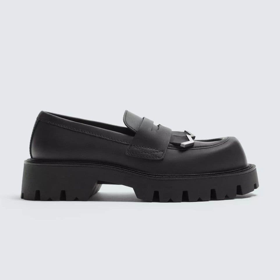 ZARA ザラ ボリュームフリンジローファー チャンキーソール 厚底 27cm