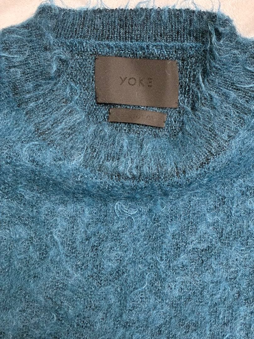 トップス YOKE 24AW BRUSHED MOHAIR SWEATER PEACOCK