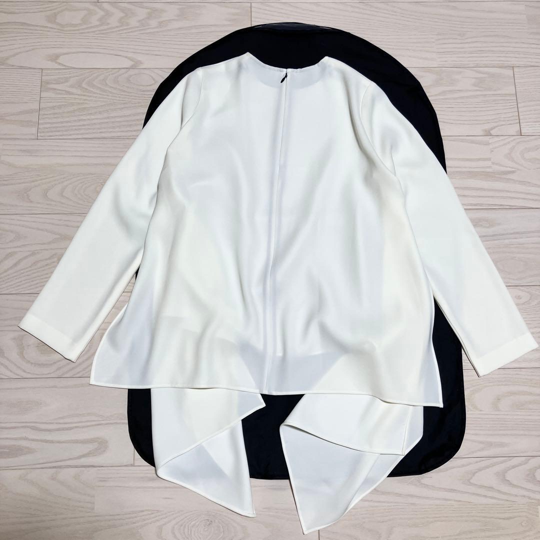 【美品】YOKO CHAN フレアポイントブラウス　サイドスリット　長袖　36