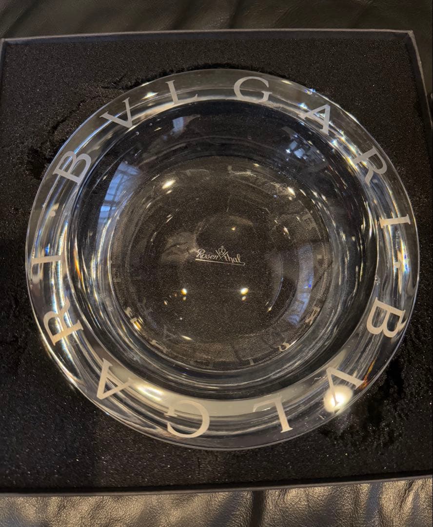 希少BVLGARI ローゼンタール クリスタル アッシュトレイ 専用箱20cm
