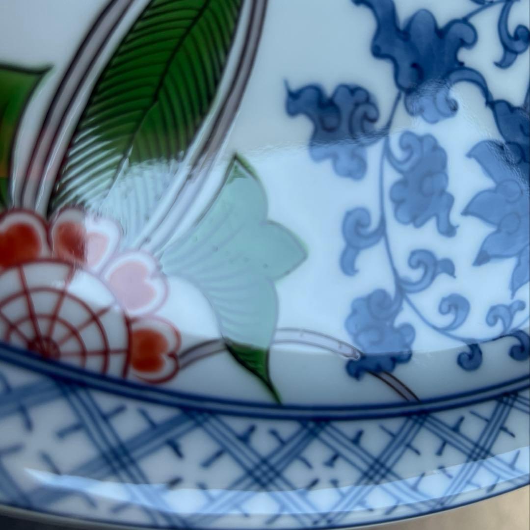 源右衛門　染錦三方割唐草　大皿　１枚