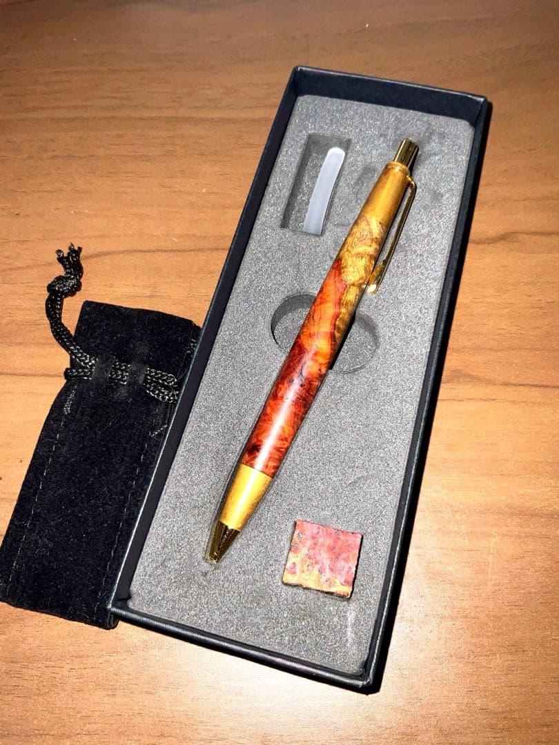 ボナンペン シャーペン0.5mm(花梨紅白/色物金具・古風) 値下げOK