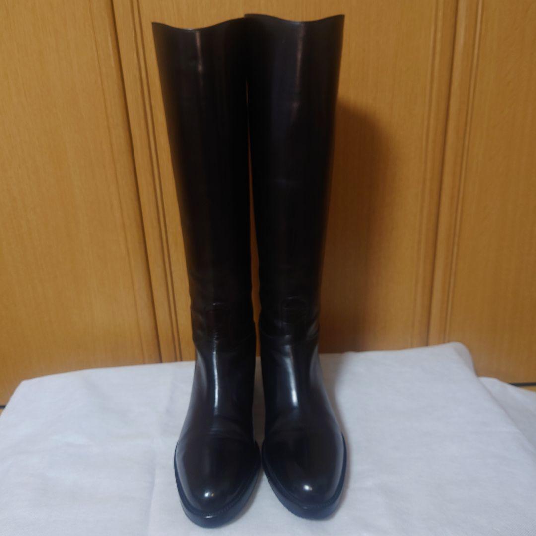 SARTORE 本革 ロングブーツ バックベルト ブラック 37 美品