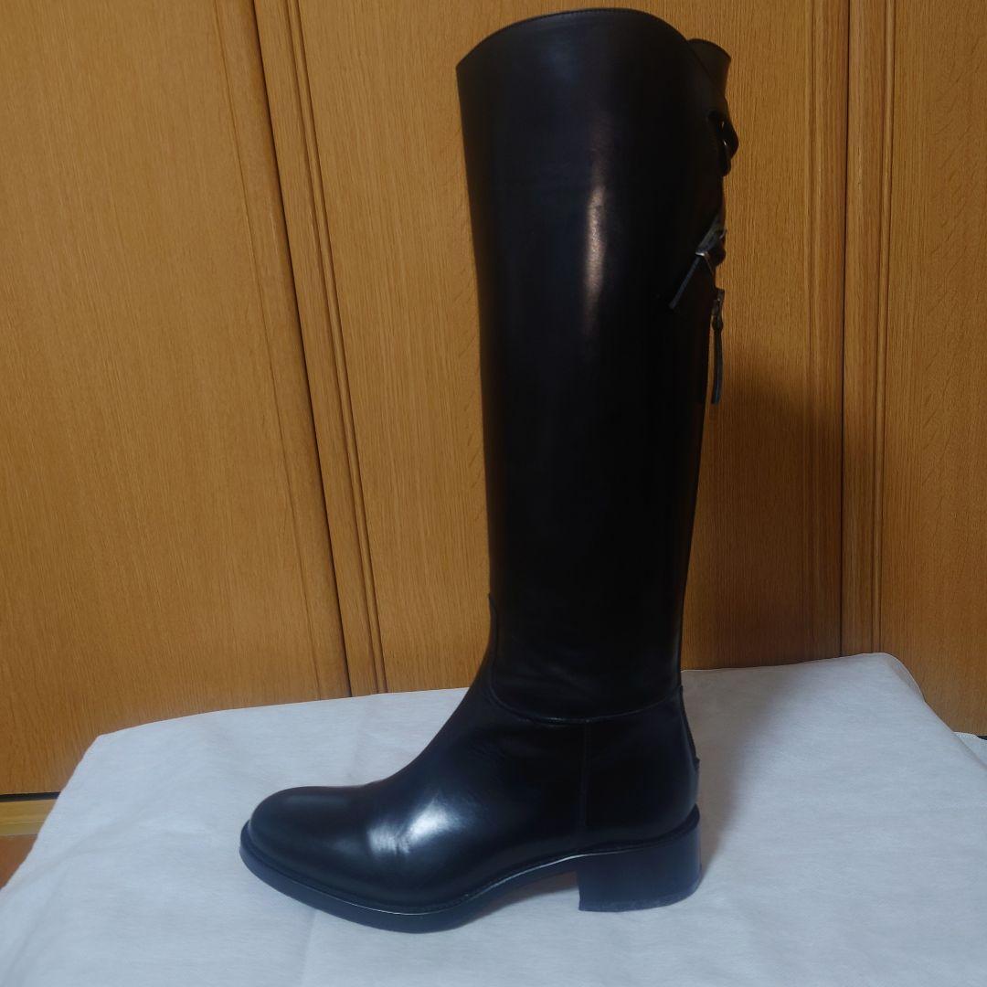 SARTORE 本革 ロングブーツ バックベルト ブラック 37 美品