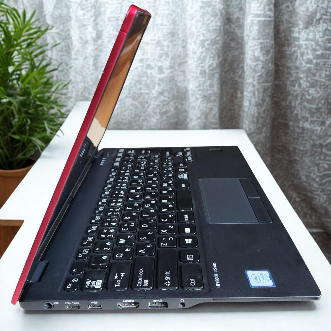 ♥希少レッド♥極軽LIFEBOOK 第8世代i5 8G SSD256G 高性能